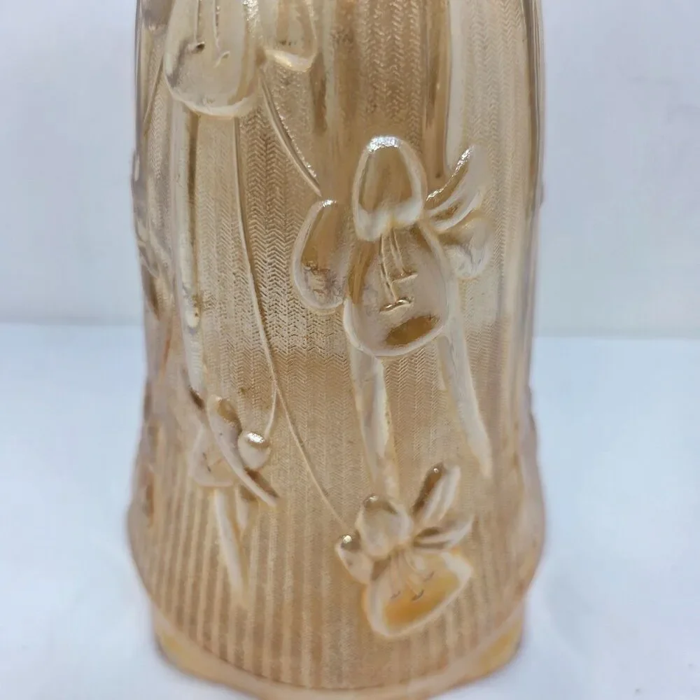 Jeanette Glass Co. Vintage Amber Iris And Herringbone 9
